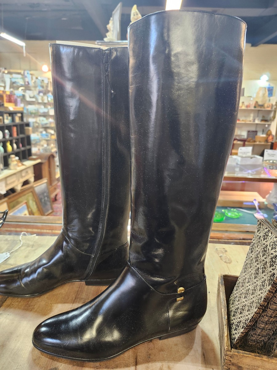 Vintage New/Old Stock Never Worn Ferragamo Black Leather  display picture 3