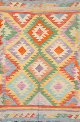 Flatweave Reversible Tribal Kilim Kelim Rugs Handwoven Wool Carpets 3x5 ft