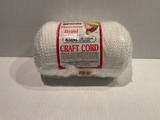 New MIP Bonnie Macrame Braid Craft Cord 6mm x 100yd -White