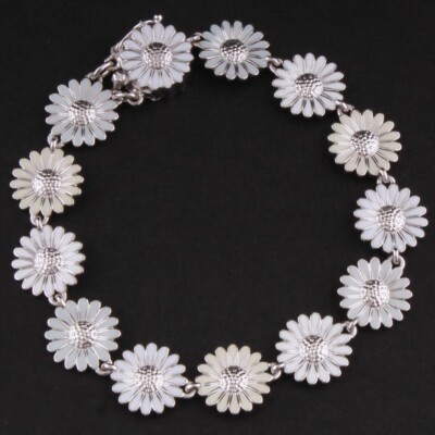 GEORG JENSEN x STINE GOYA Sterling Armband. White Daisy. Silber. NEU! M/L