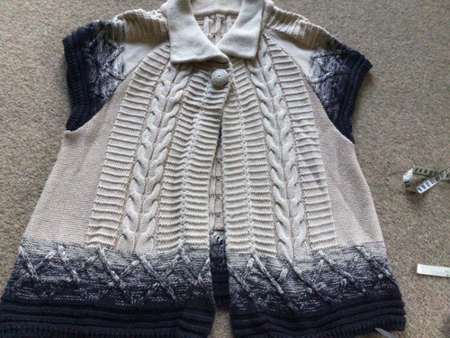 Cotton Shrug Pull on Cable Knit Aran 