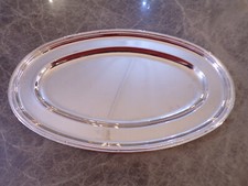 Rhadango Perldekor Perles gro&szlig;e Platte Servierplatte 44 x 28 cm versilbert TOP !