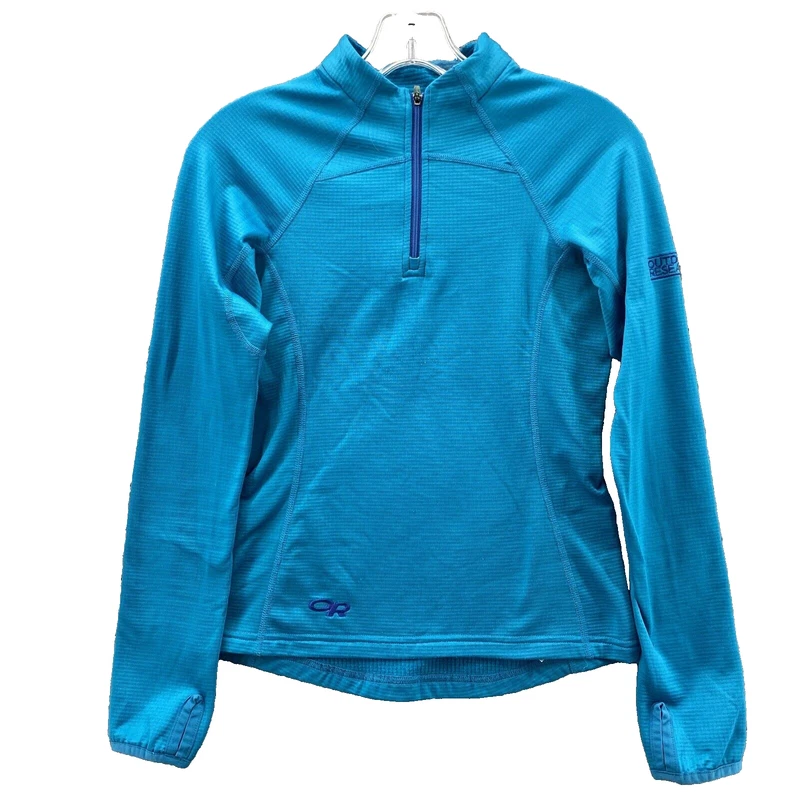 outdoor-research 1/4 zip thumb hole waffle gorpcore run sweatshirt