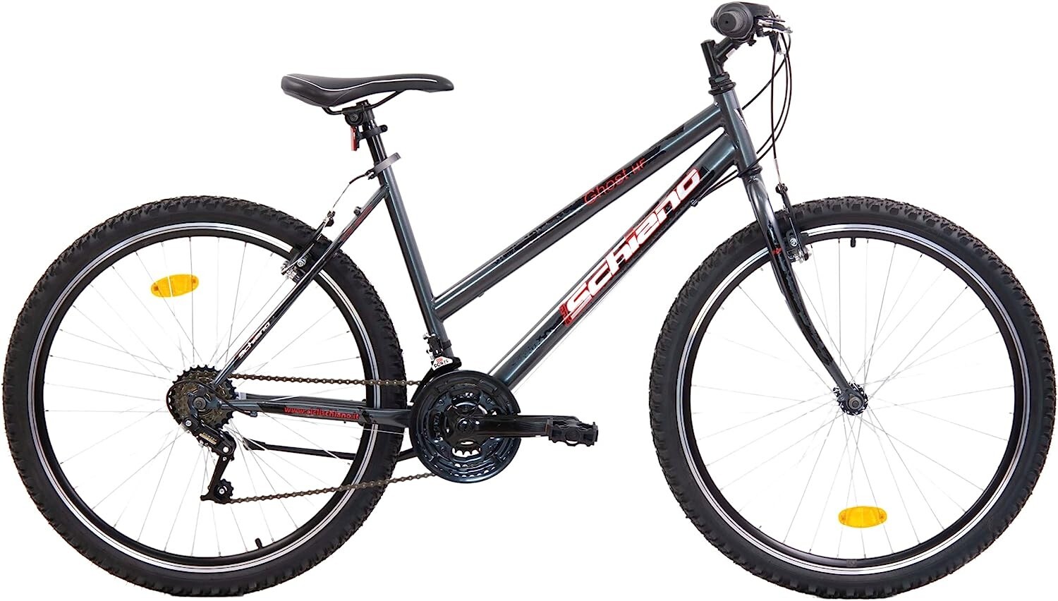 Bici Mtb 26" , Donna, Antracite - Rosso,18 velocità, cerchi rinforzati