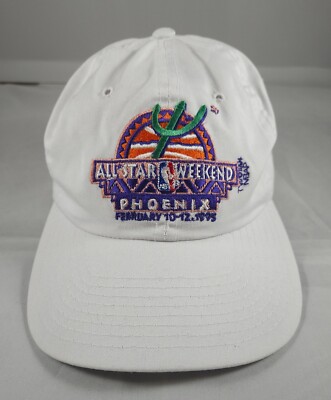 Vintage 1995 NBA Basketball Phoenix Arizona All Star Weekend White Cap Mütze OS