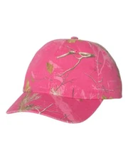 Realtree Hot Pink Camo Cap, 6-Panel Ladies Hat Camouflage