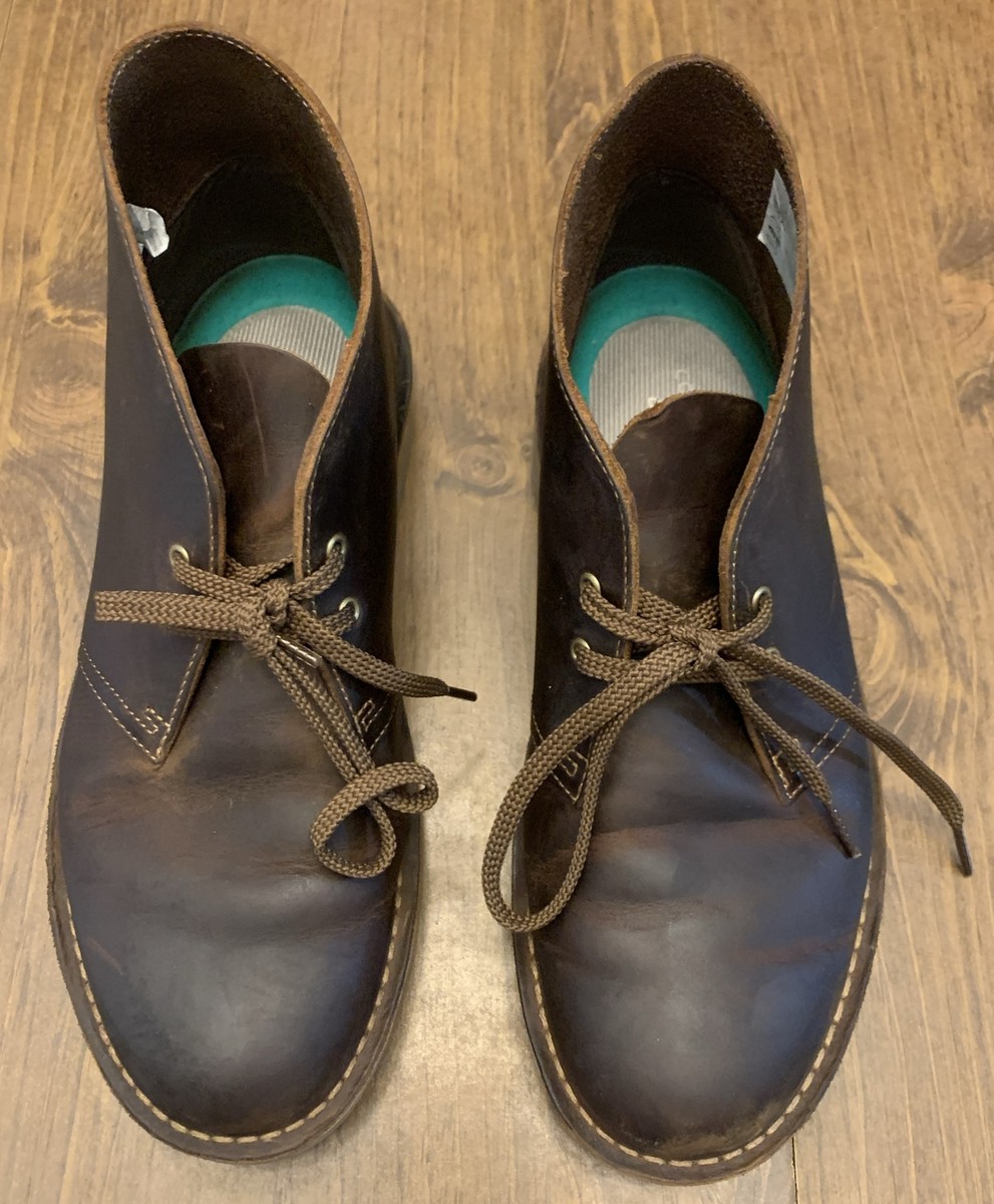 Clarks Boots Mens 8.5 Brown Leather Chukka Lace Up  display picture 2