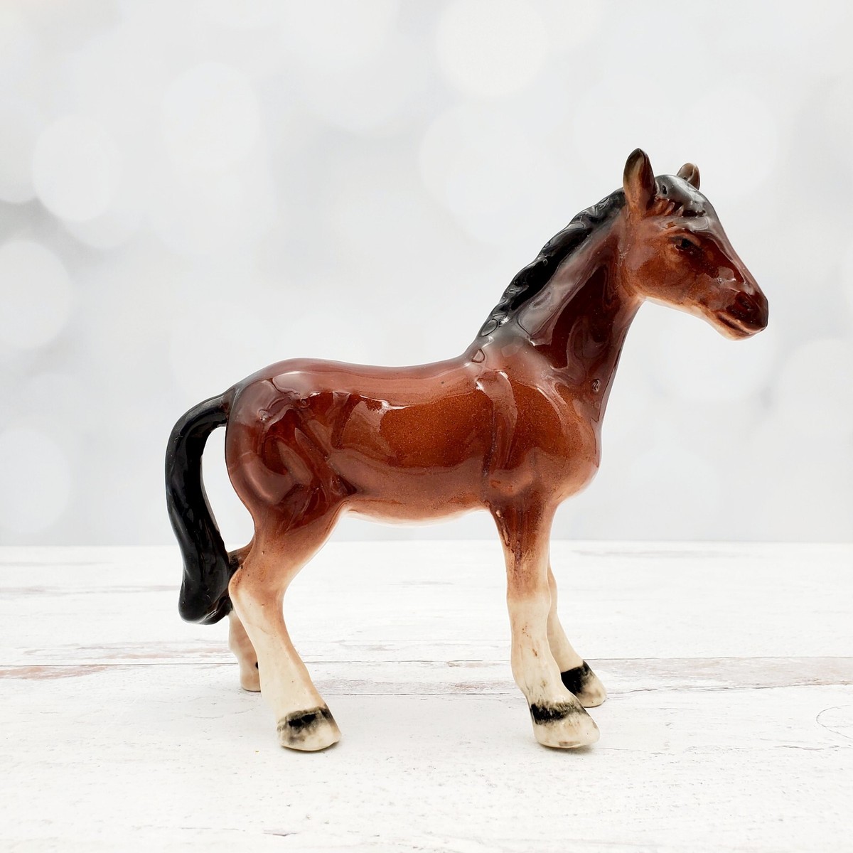 Vintage Japan Ceramic Brown Pony Horse Figurine | eBay