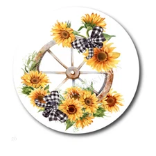 Pretty Sunflowers Wagon Wheel Labels Favors Scrapbook Stickers Envelope Seals