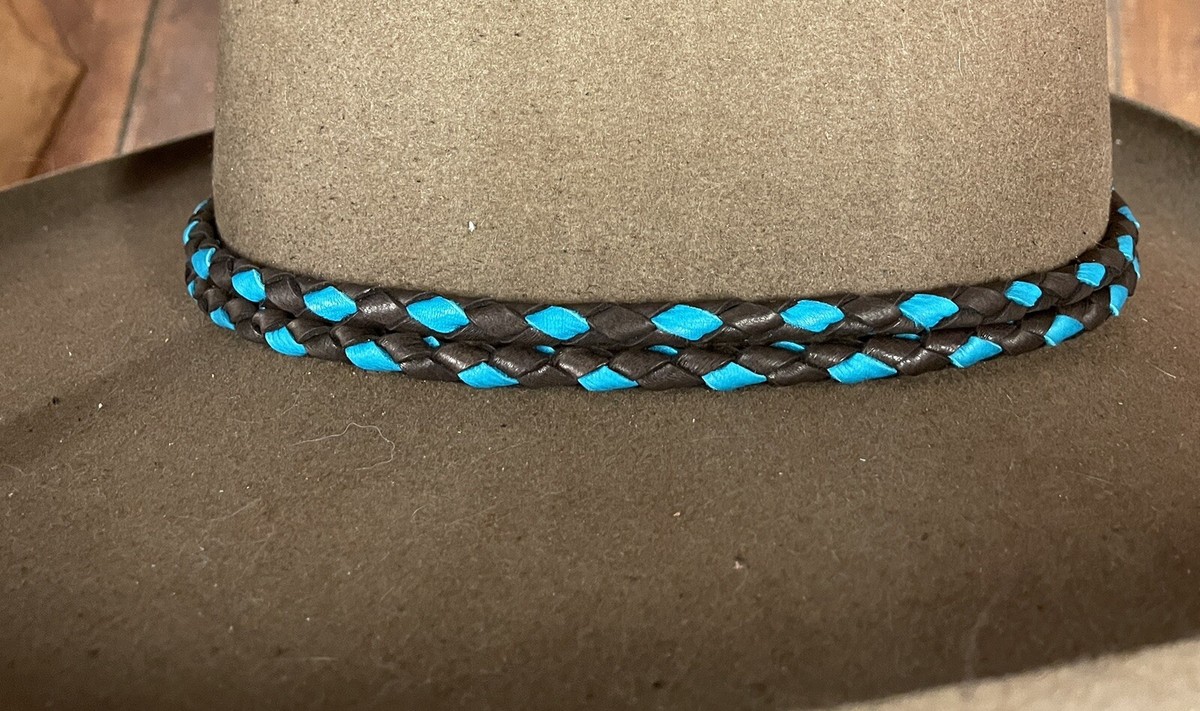 USA HAT BAND HAND BRAIDED DEERSKIN LEATHER LOOP STYLE  display picture 1
