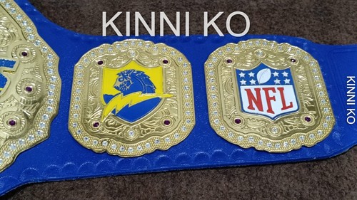 Cinturón de título de campeonato de la NFL Chargers Los Angeles 2 mm correa de cuero tamaño adulto - Imagen 13 de 16