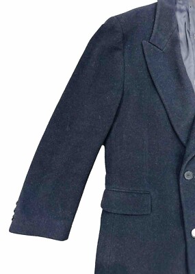 GIVENCHY Monsieur 100% Wool Trench Coat Black Buttoned Mens Long
