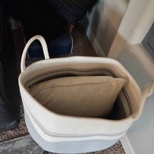 Two-Tone Woven Cotton Rope Storage Basket