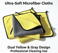 5 Pack Premium 400GSM Microfiber Car Detailing Cloths 40x40cm Lint Free UK Stock