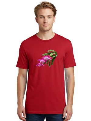 Christmas-Cactus Mens Graphic Tee, 100% Cotton, Casual Summer Wear