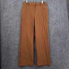 Nicole Miller New York Womens Dress Pants 8 Brown Elastic Waist Stretch Slacks