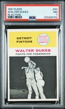 1961 Fleer Basketball #50 Walter Dukes In Action PSA 7