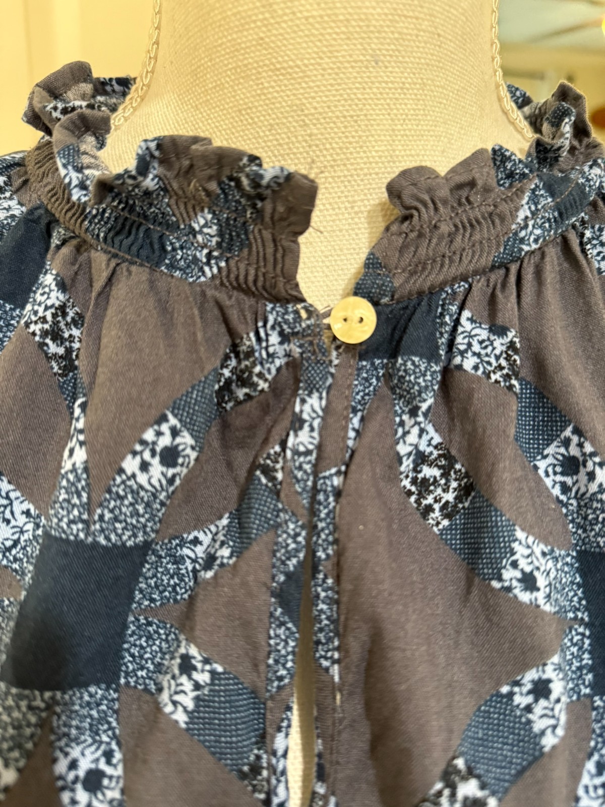 Universal Thread Blue Quilt Pattern Prairie Dress… - image 5