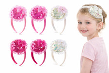 6pcs Cute Girls Sequin Bow Headbands Pink White Kids Hair Accessories Kids Lot