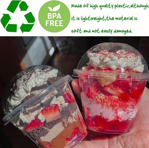 50 Pack 8Oz Disposable Clear Plastic Cups with Dome Lids(Hole in the Lid),Pet De - Picture 5 of 12