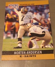 1990 Pro Set - Morten Andersen #210 Name in Black on Back