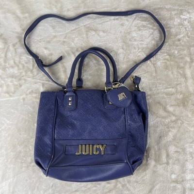 Juicy Couture Check Satchel - Ocean Deep Deboss - Classic Vintage