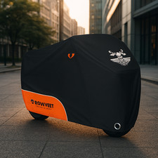 Motorcycle Cover Waterproof Outdoor Storage with Lock-Holes, Zipper Storage