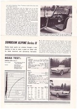 1961 Sunbeam Alpine Series II, Brief Yet Informative Road Test. USA Mail: $3.60
