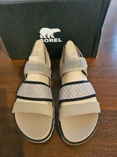 Sorel Women's Roaming Decon Flat Adjustable Slingback Omega Taupe Black Size 10