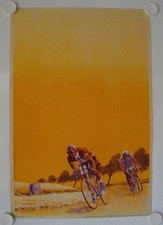 Affiche Cyclisme COURSE VELO 1944 Lithographie VAN DEN BERGEN Bruxelles
