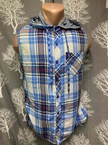 Adidas NEO Label Plaid  Vintage Sleeveless Hooded Shirt Vest Blue Check 2010,S. video thumbnail