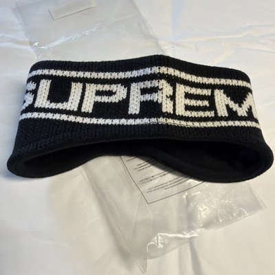 Supreme Contrast Logo Headband Black, Black/White, NWT | eBay