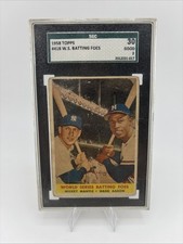 1958 Topps - Mickey Mantle, Hank Aaron #418 WS Batting Foes SGC 2 A#14495