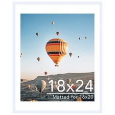 18x24 Picture Frame with 16x20 Mat, Display Photo 16x20 with Mat or 18 x 24 W...