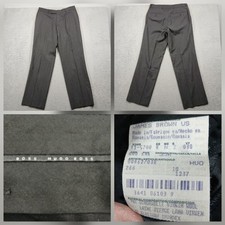 Hugo Boss James Brown US Dress Pants Men 33R Grey Virgin Wool Stretch Slim