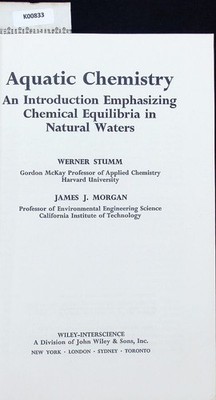 Aquatic chemistry. An introduction emphasizing chemical equilibria in na 2516589