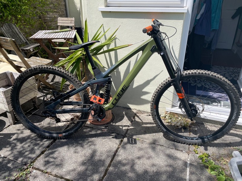 Mountain Bike Cube Two15 HPC SL 29er GX Downhill Mountain Bike 2021 Olive/Grey