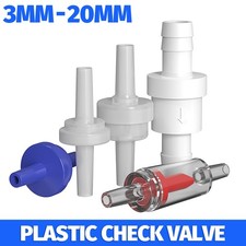 3mm-20mm Hose ID Plastic White Check Valve One Way Non-return Valve