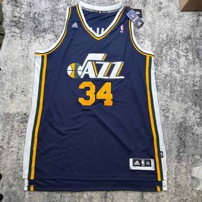 Adidas NBA Utah Jazz CJ Miles 34 Swingman Jersey Navy Blue Men XXL Length +2 NWT