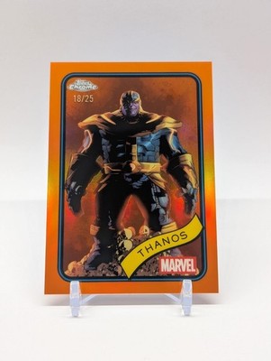 2025 Topps Marvel Chrome Thanos Orange Refractor /25 #158 Rare Low Print