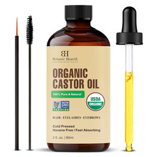 Castor Oil 100 Pure Natural, Cold Pressed, Organic 2 Fl Oz for Hair, Eye