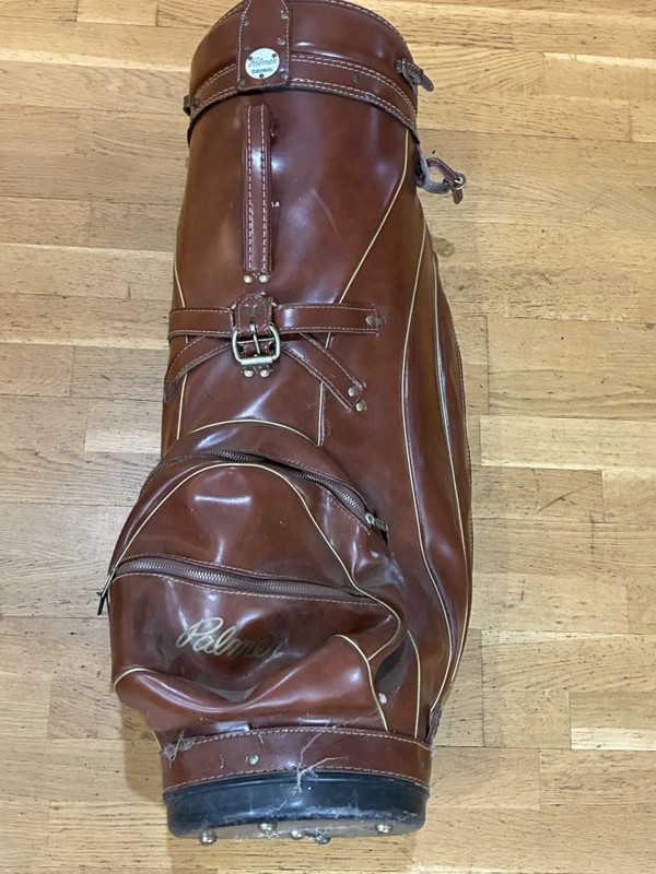 Vintage Arnold Palmer ProGroup Leather Golf Bag Brown Made in USA Tour Staff