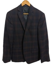 Stafford Wool Windowpane Sport Coat Slim Fit 40R 