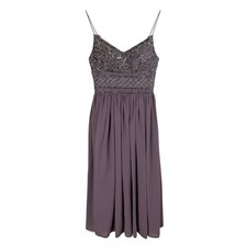 BHLDN ANTHROPOLOGIE BRISTOL Embellished Beaded Midi Dress WOMEN 0 DUSTY PLUM