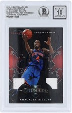 Chauncey Billups Knicks Signed '10-11 Panini Elite Black Box #4 #/99 BAS 10 Card