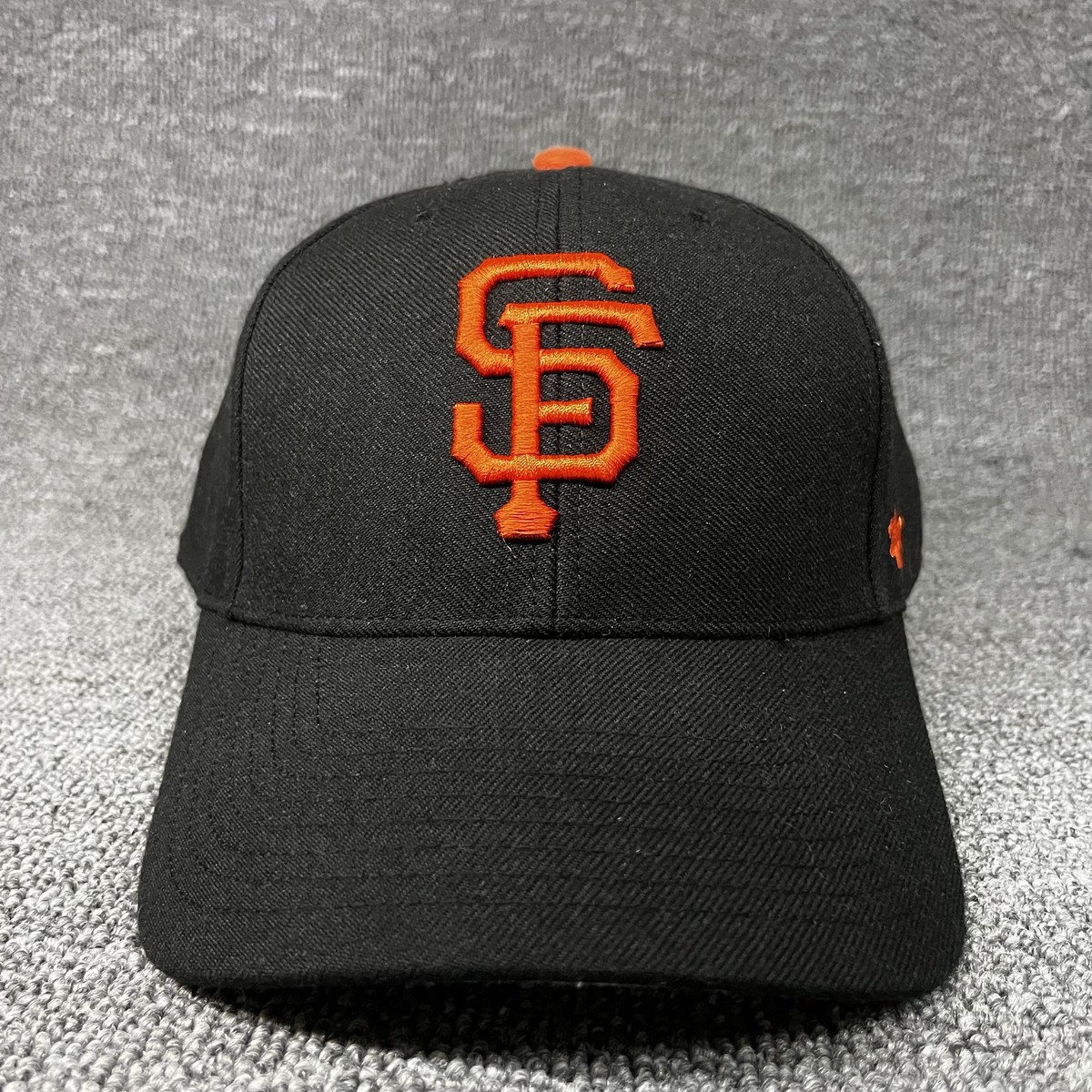New '47 San Francisco Giants MVP Adjustable Hat Black Orange SF Logo