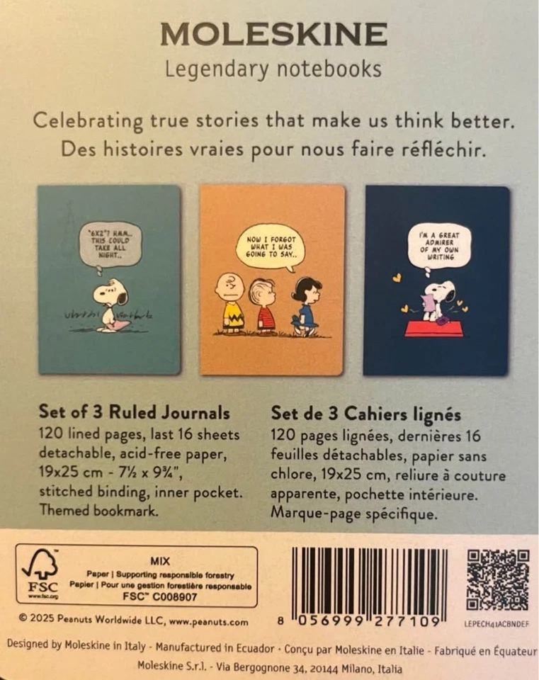 Moleskine Limited Edition Peanuts Set of 3 Cahier Journals-10 Sets/30 total - Image 4 of 4