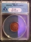1897 Indian Head Cent 1c ANACS PF60 Details - Proof Recolored - Scarce Year!
