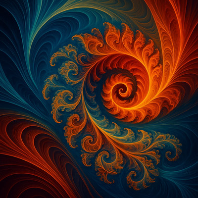 Digital Image Wallpaper Background Desktop Art Abstract Fire and Ocean Spiral