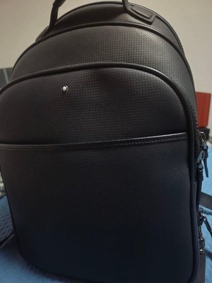 Montblanc Extreme Black Carbon Textured Leather Backpack Authentic Lux JAPAN